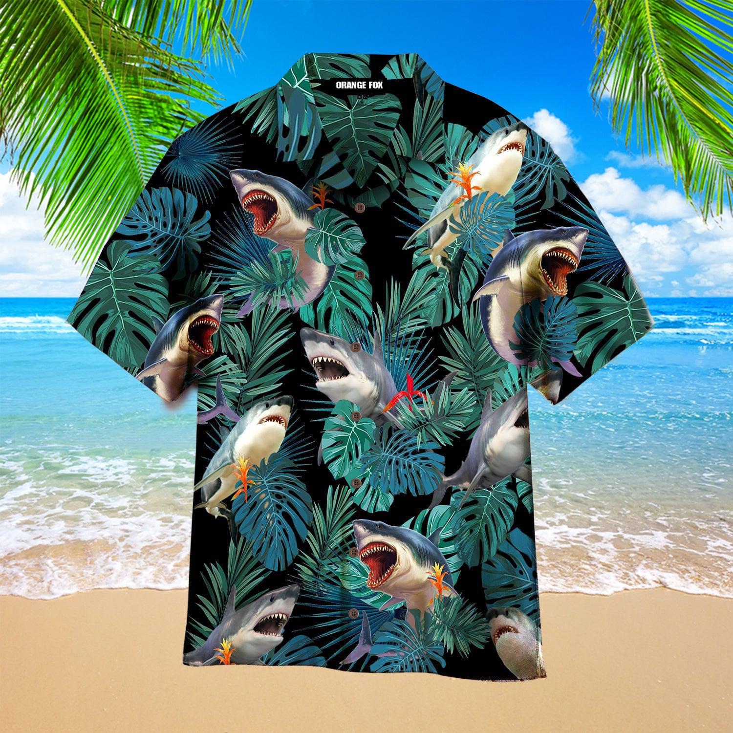 Love Shark Sea Creatures Tropical Hawaiian Shirt For Men & Women