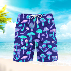 Magic Mushroom Psychedelic 60s Hippie Colorful Beach Shorts For Men
