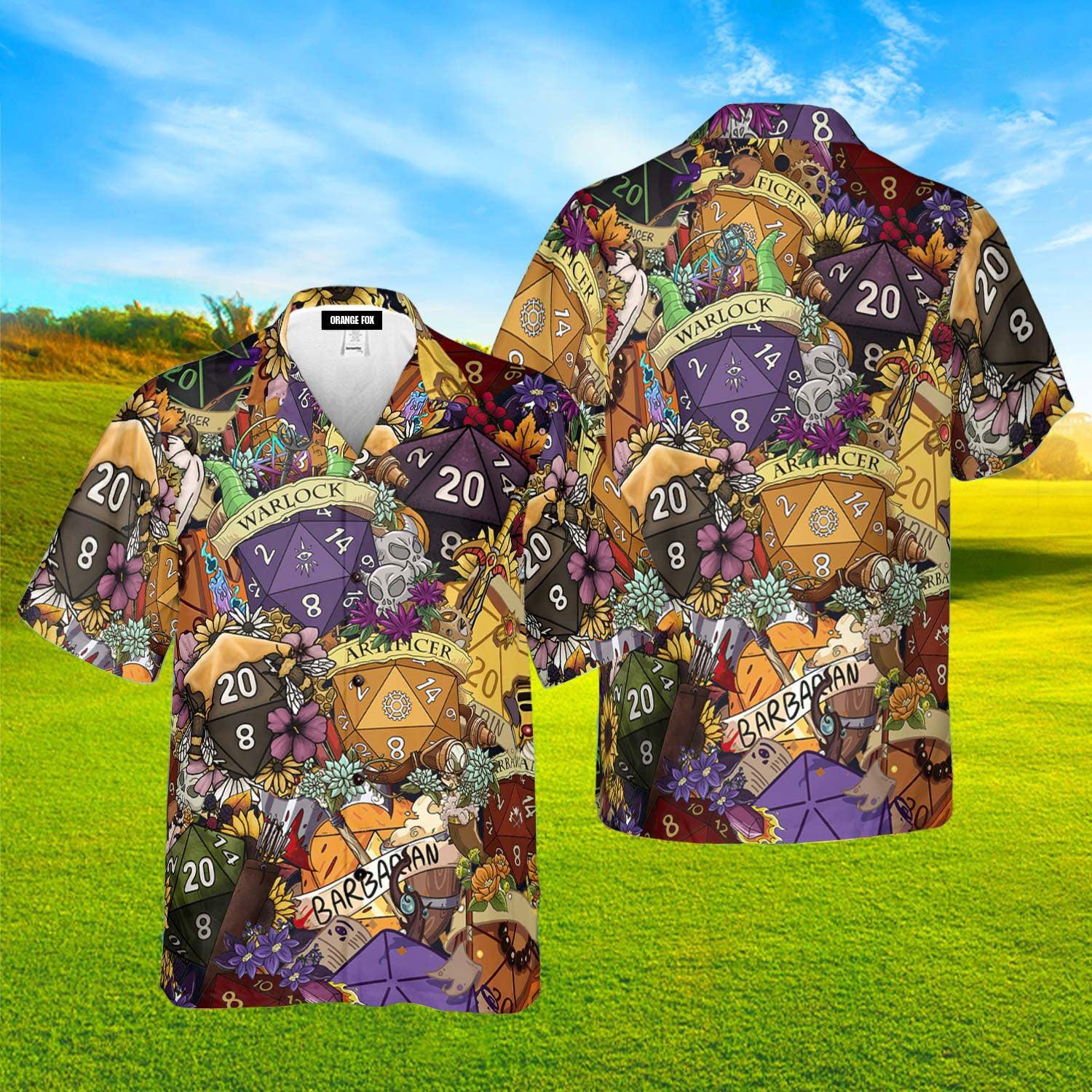 Magic Polyhedral Dice D20 Colorful Hawaiian Shirt For Men & Women