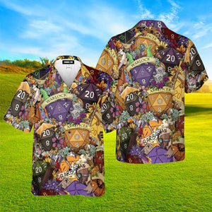 Magic Polyhedral Dice D20 Colorful Hawaiian Shirt For Men & Women