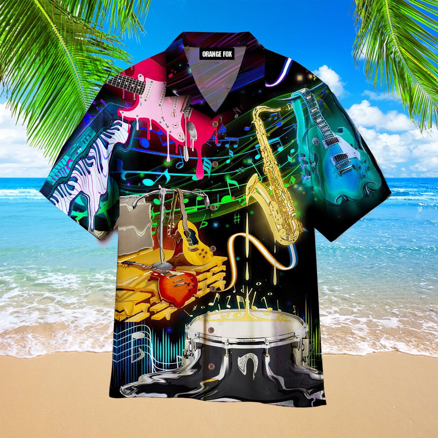 Melting Musical Instruments Hawaiian Shirt For Men & Women