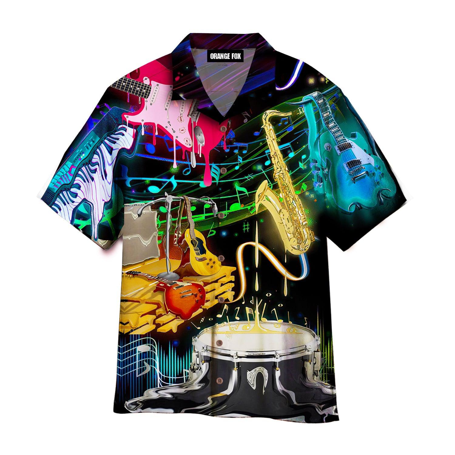 Melting Musical Instruments Hawaiian Shirt For Men & Women
