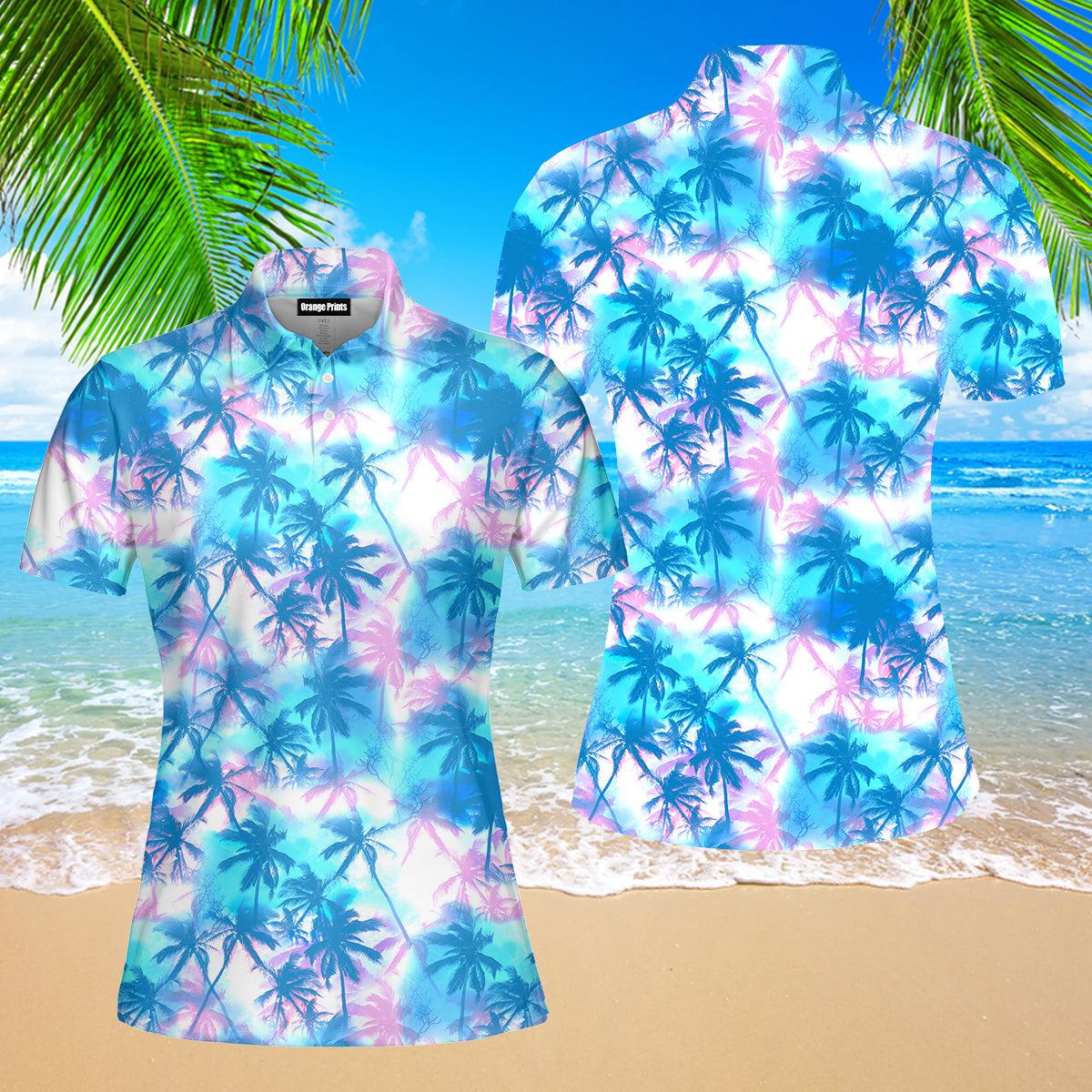 Mens Neon Tropical Polo Shirt For Women