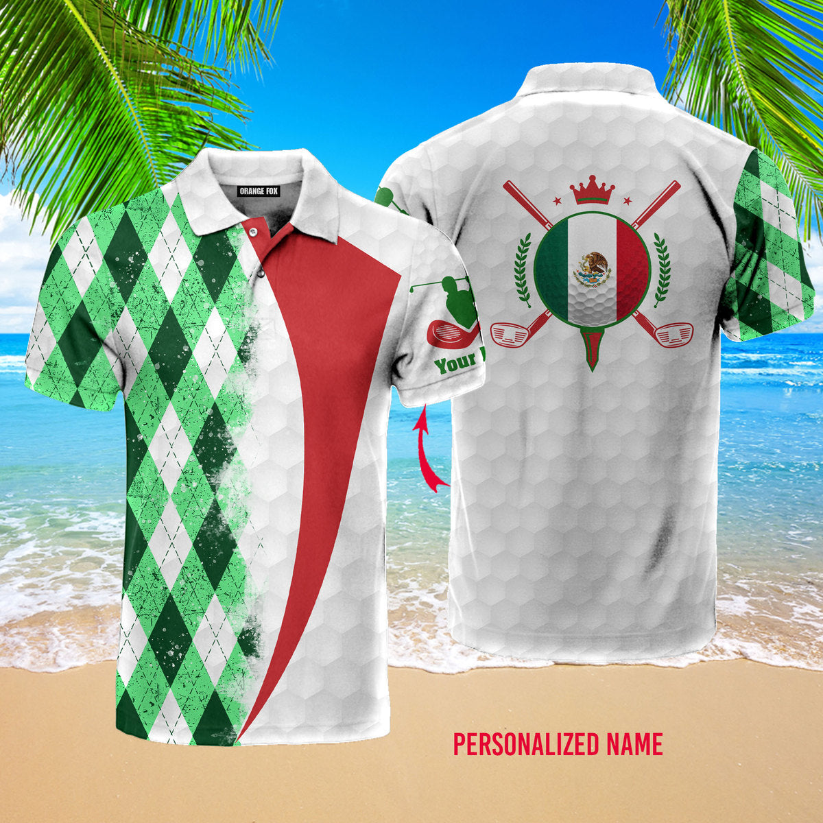 Mexico Golf Mexican Flag Custom Name Polo Shirt For Men & Women PN1816