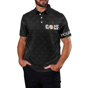 Humorous Men's Golf Polo Shirts - "I Hate Golf, Nice Shot" - Custom Black Pattern - Golf Enthusiast's Favorite N5436