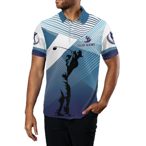 Men's Custom Abstract Blue Background Golf Polo Shirts - Team Golf Tops for Men N7075