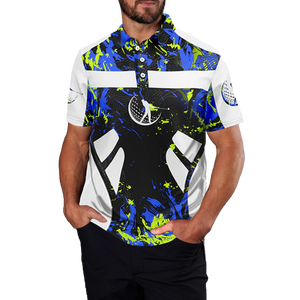 Personalized Men's Golf Polo Shirts in Green, Blue Camo, and White - Custom Name Embroidery - Ideal Golf Gifts for Him N7255