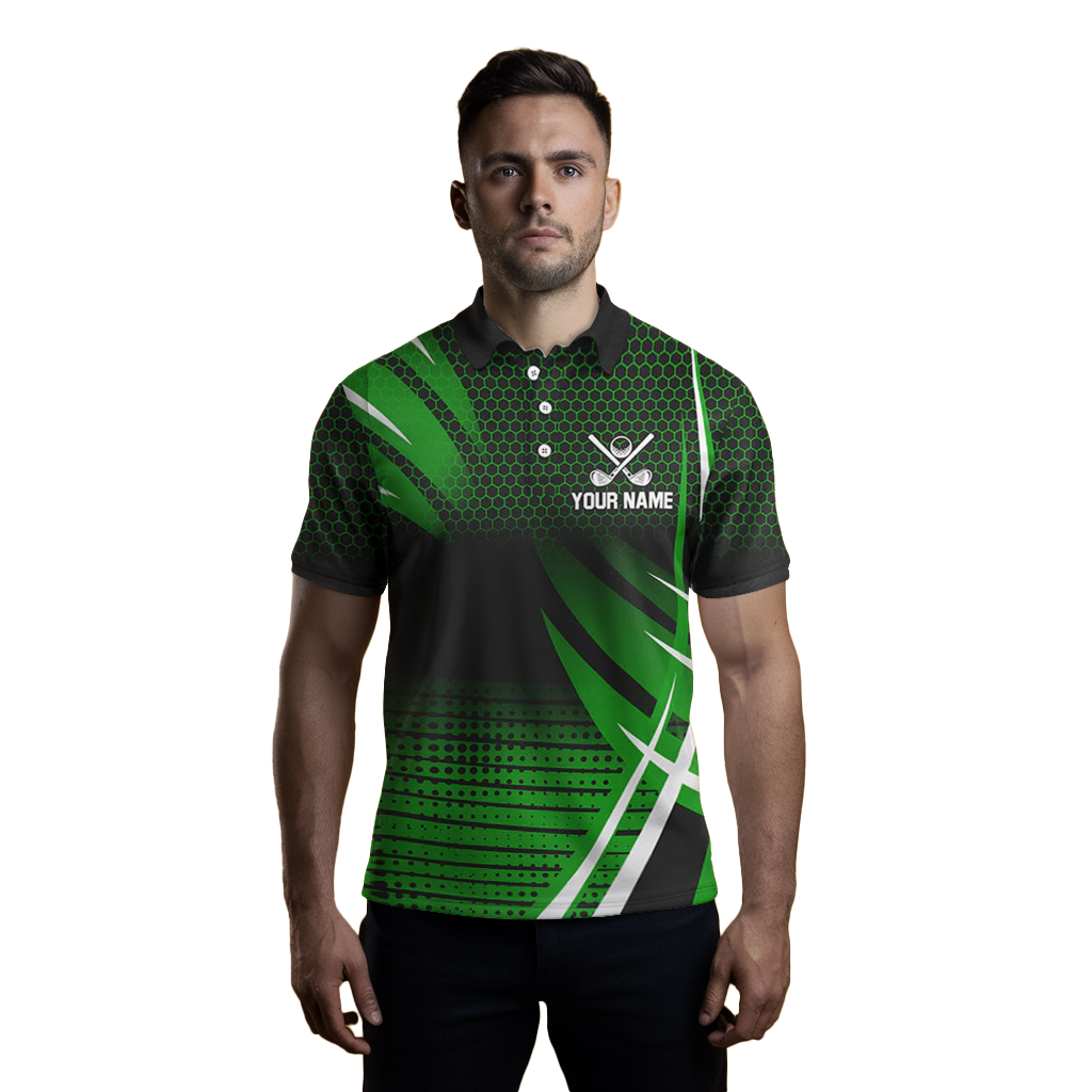Men's Custom Golf Polo Shirt - Stylish Golfing Gift for Teams | Green N7487