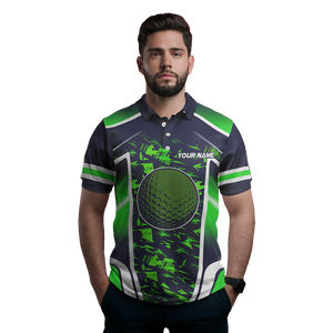 Men's Gradient Green Camo Golf Polo Shirt N8196