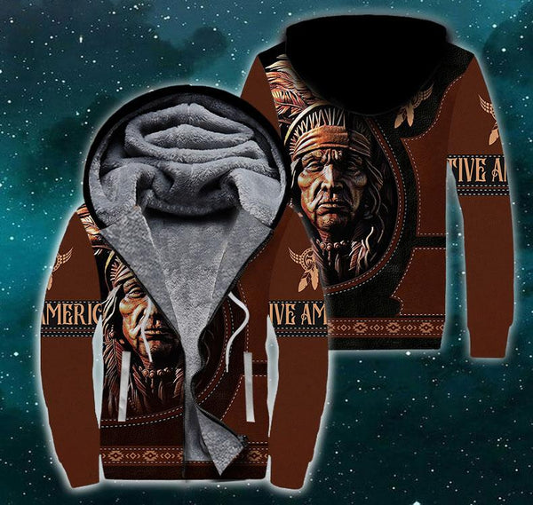 Native American Fleece Zip Hoodie For Men & Women