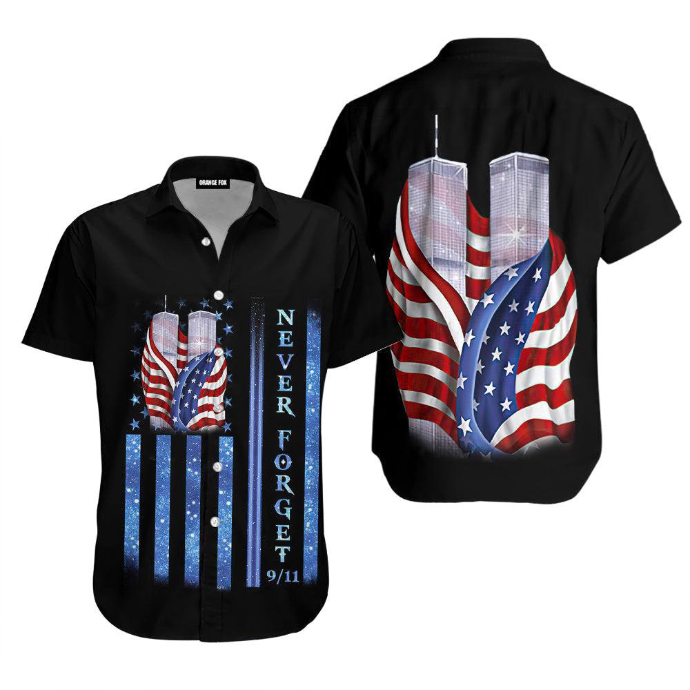 Never Forget - Gift For Americans, America Lovers - American Flag Memorial Hawaiian Shirt For Men & Women