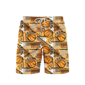 Orange Basketball Champion Beach Shorts For Men