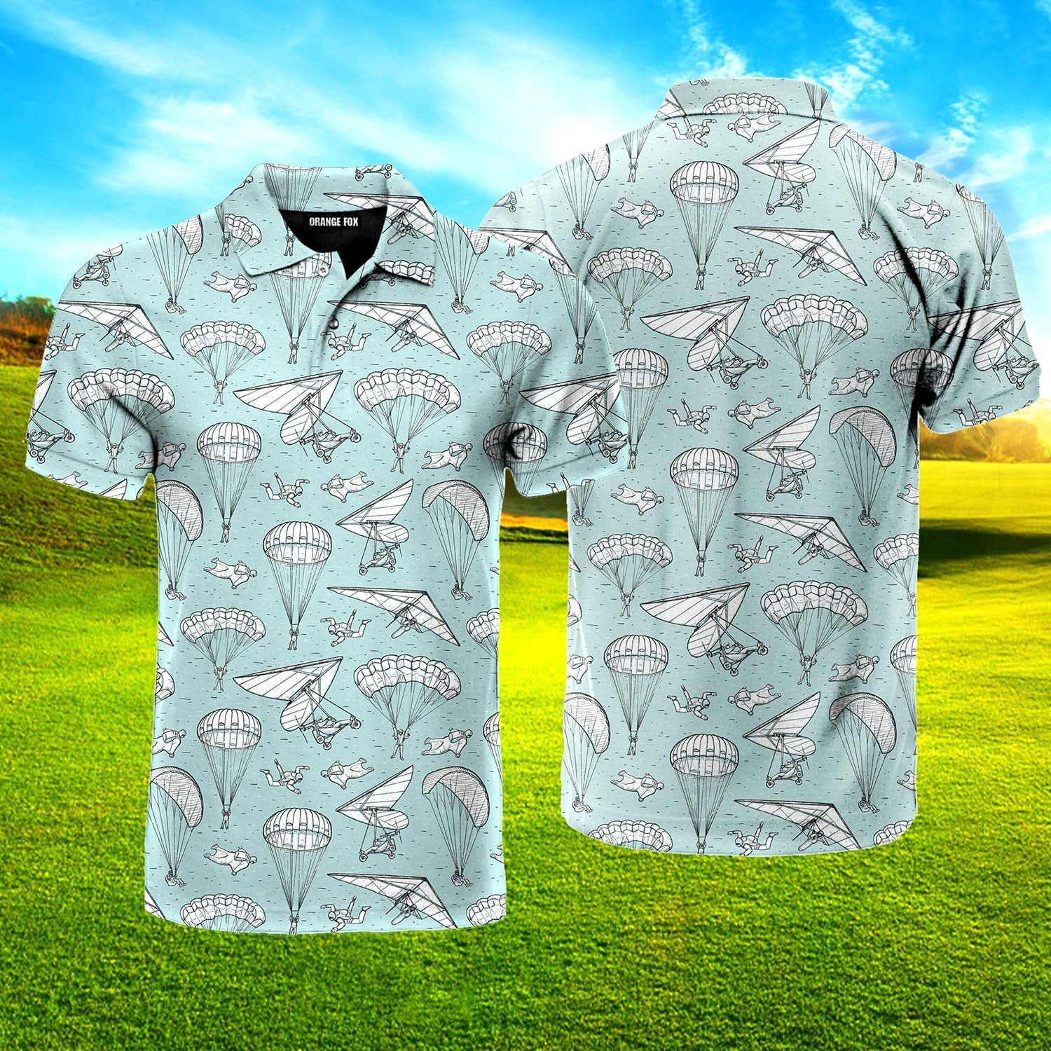 Skydiving Tropical Polo Shirt For Men