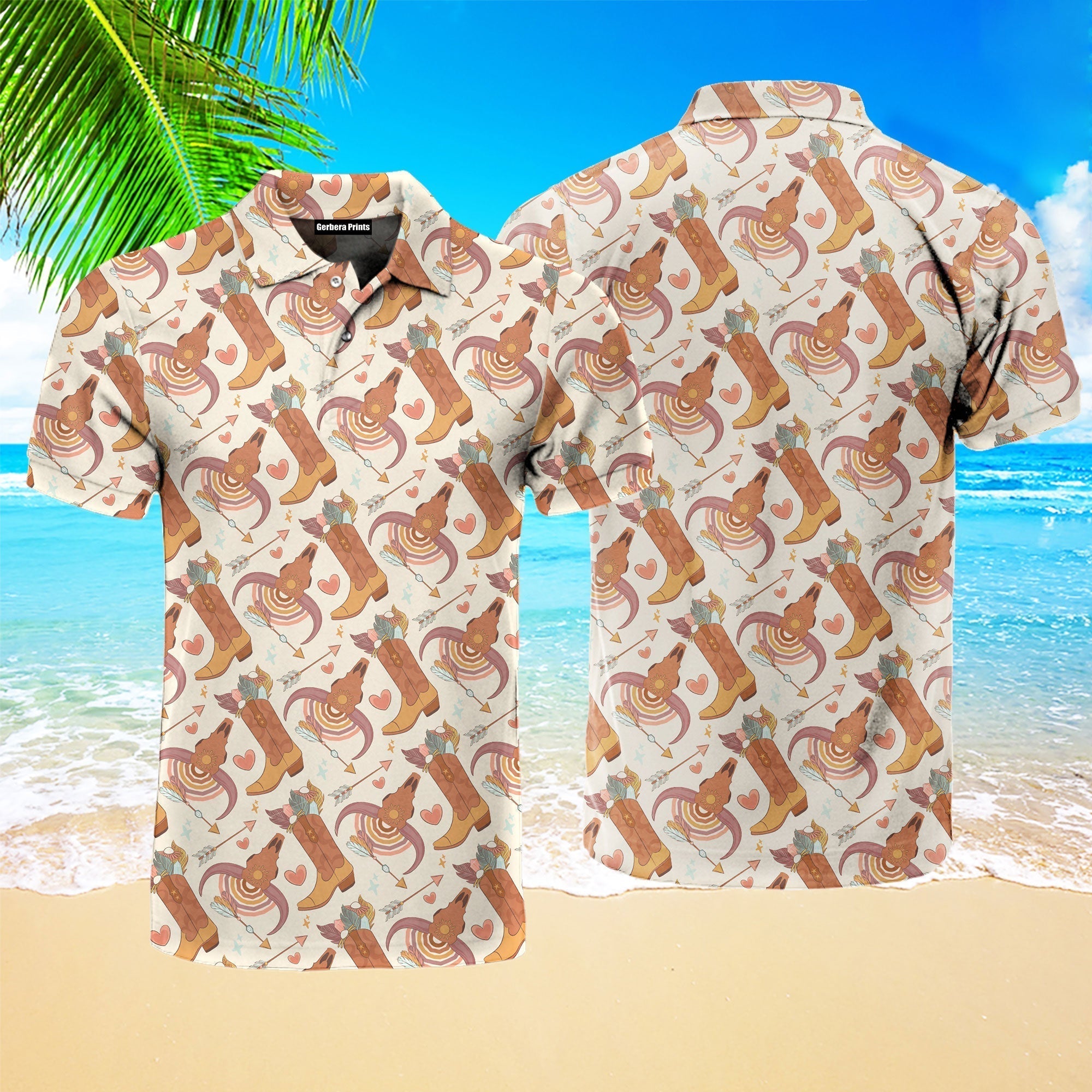 Cowboy Cowgirl Gift For Western Lovers Vintage Love Polo Shirt For Men