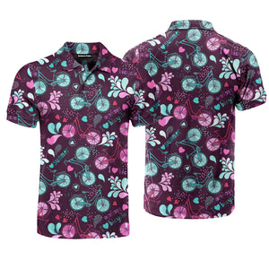I Love Bicycle Summer Bike Colorful Polo Shirt For Men