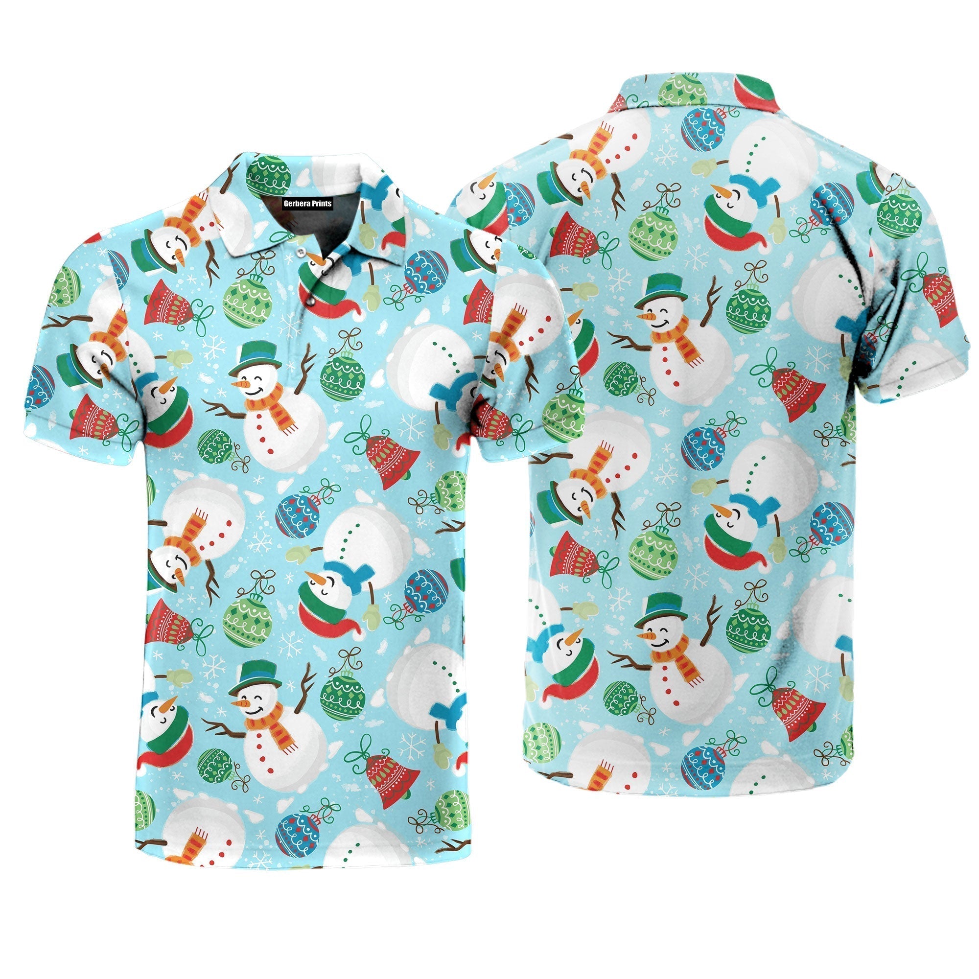 Snowman Caroling Polo Shirt For Men