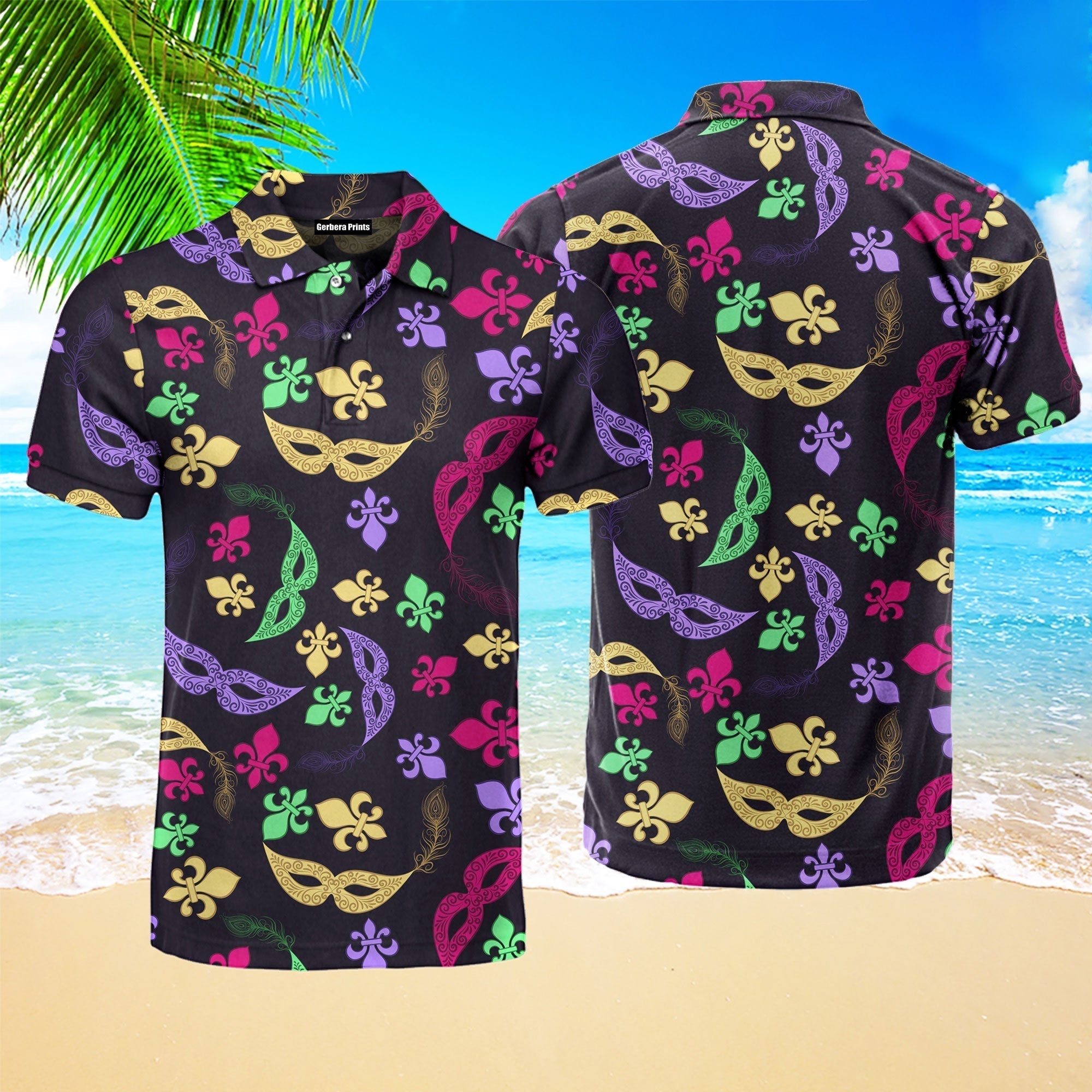 Happy Carnival Mardi Gras Polo Shirt For Men