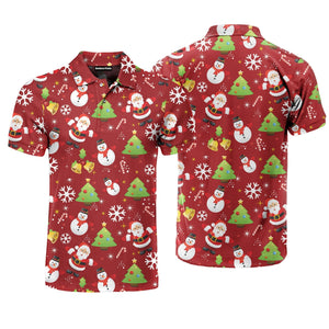Stay Cool Snowman In Red Christmas Polo Shirt For Men