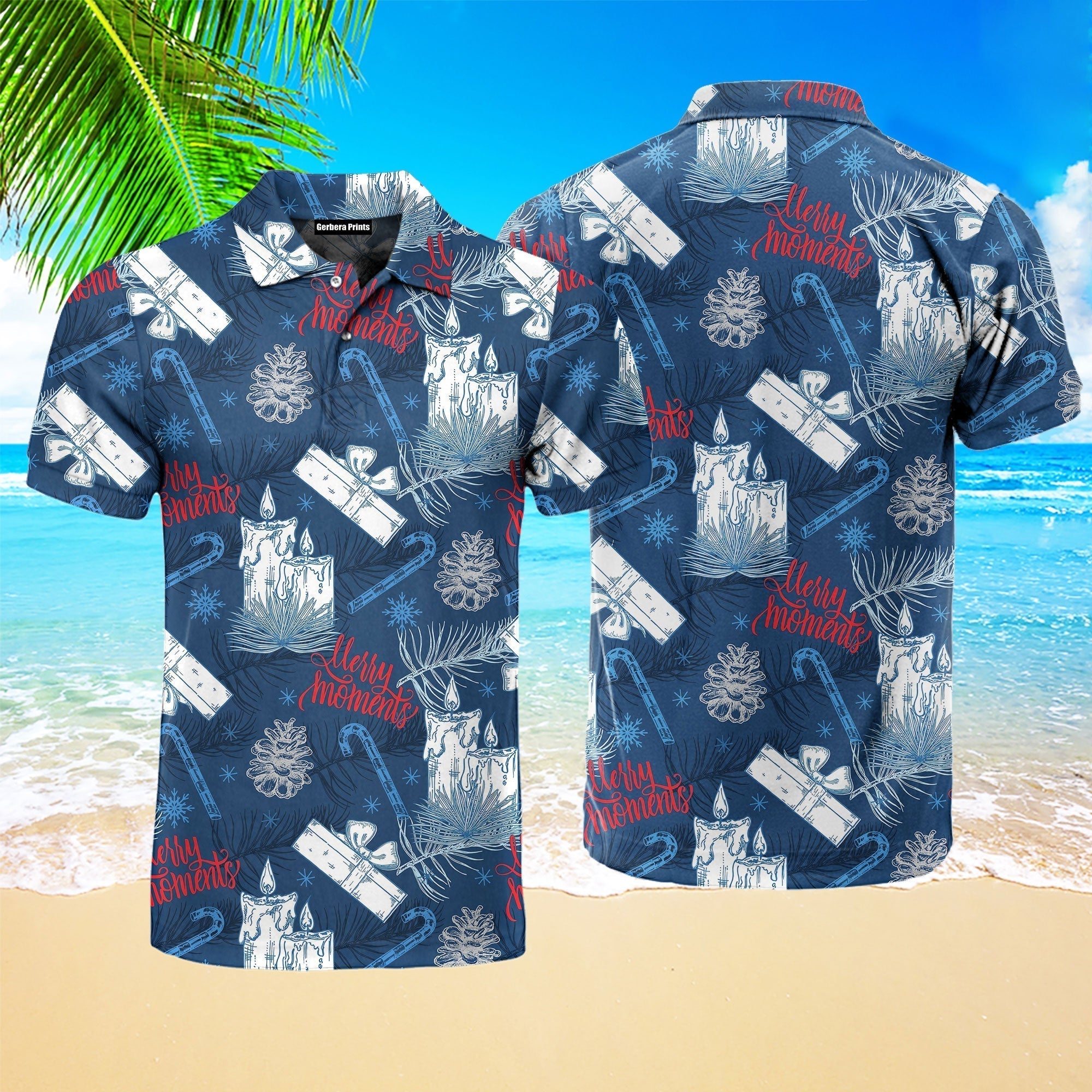 Christmas Joyful Snowyday Merry Moments Polo Shirt For Men