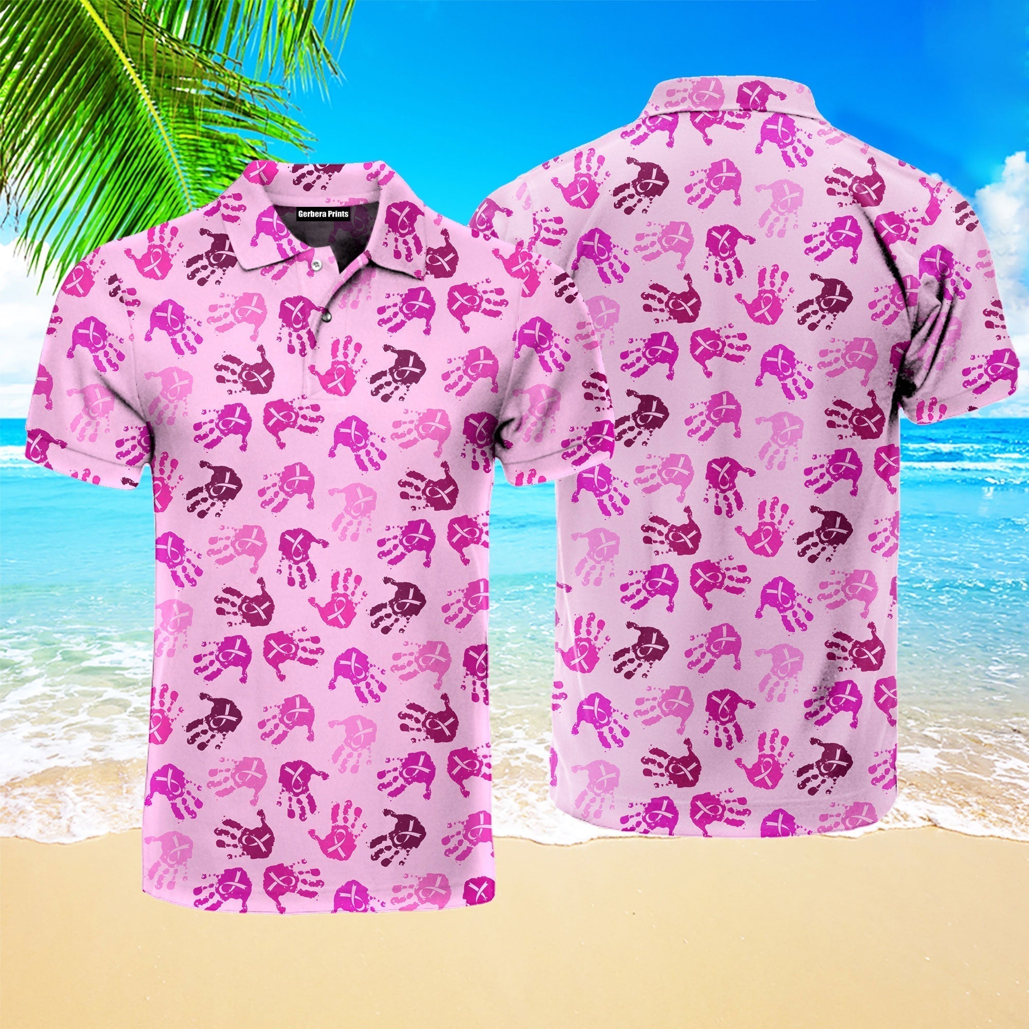 Faith Hope Love Pinktober Polo Shirt For Men