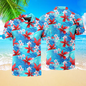 Summer Beach Flower Tropical Polo Shirt For Men