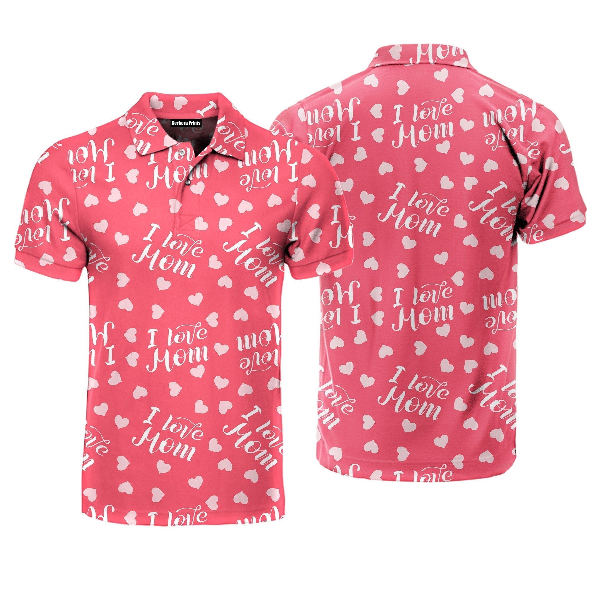I Love Mom Gift For Best Mom Polo Shirt For Men