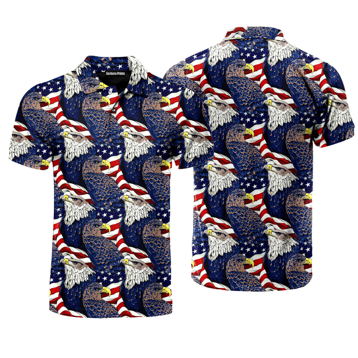 USA 4th Of July Independence Day Patriotic Eagle Polo Shirt For Men