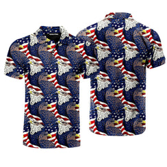 USA 4th Of July Independence Day Patriotic Eagle Polo Shirt For Men
