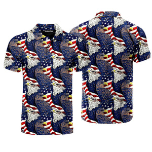 USA 4th Of July Independence Day Patriotic Eagle Polo Shirt For Men
