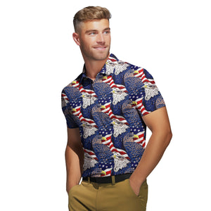 USA 4th Of July Independence Day Patriotic Eagle Polo Shirt For Men