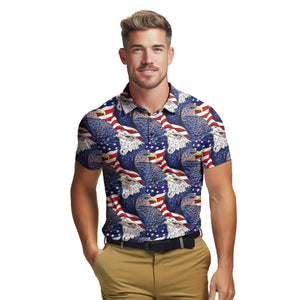 USA 4th Of July Independence Day Patriotic Eagle Polo Shirt For Men
