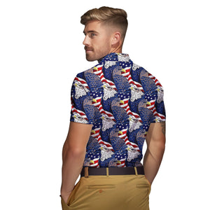 USA 4th Of July Independence Day Patriotic Eagle Polo Shirt For Men