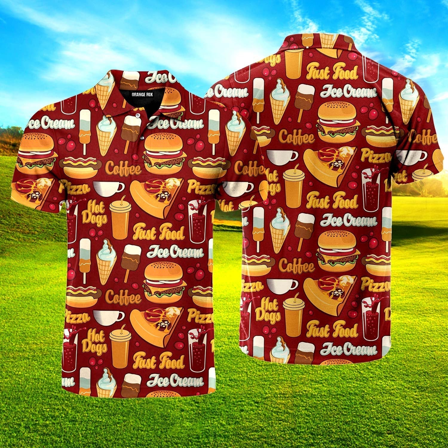 All I Need Is Love And A Tasty Fast Food Polo Shirt For Men