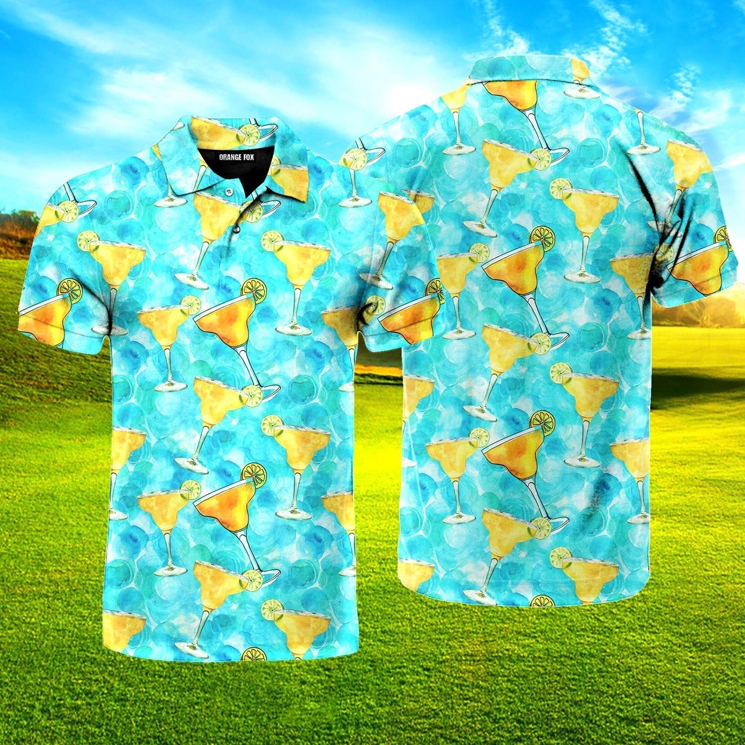 Margarita Cocktail Hello Summer Polo Shirt For Men