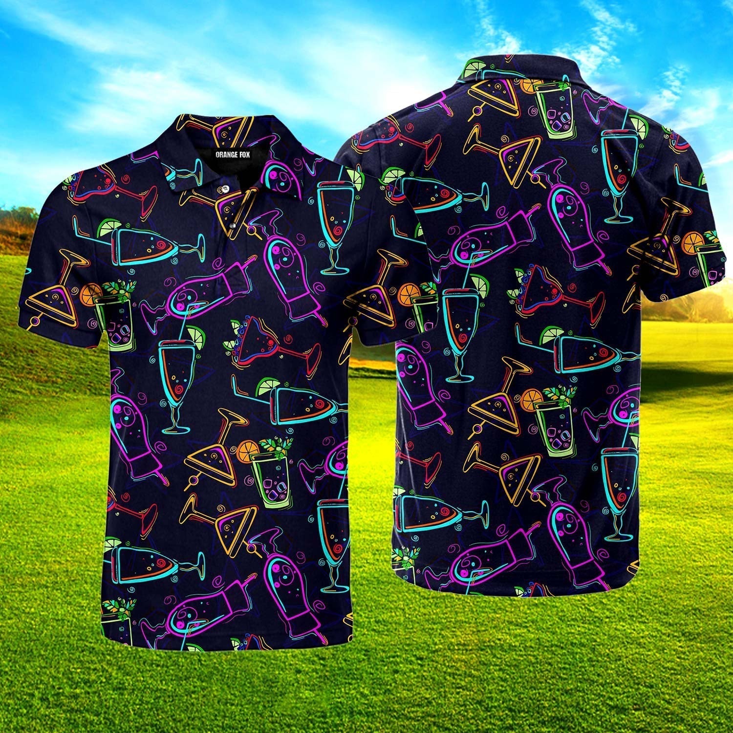 Neon Cocktails Polo Shirt For Men