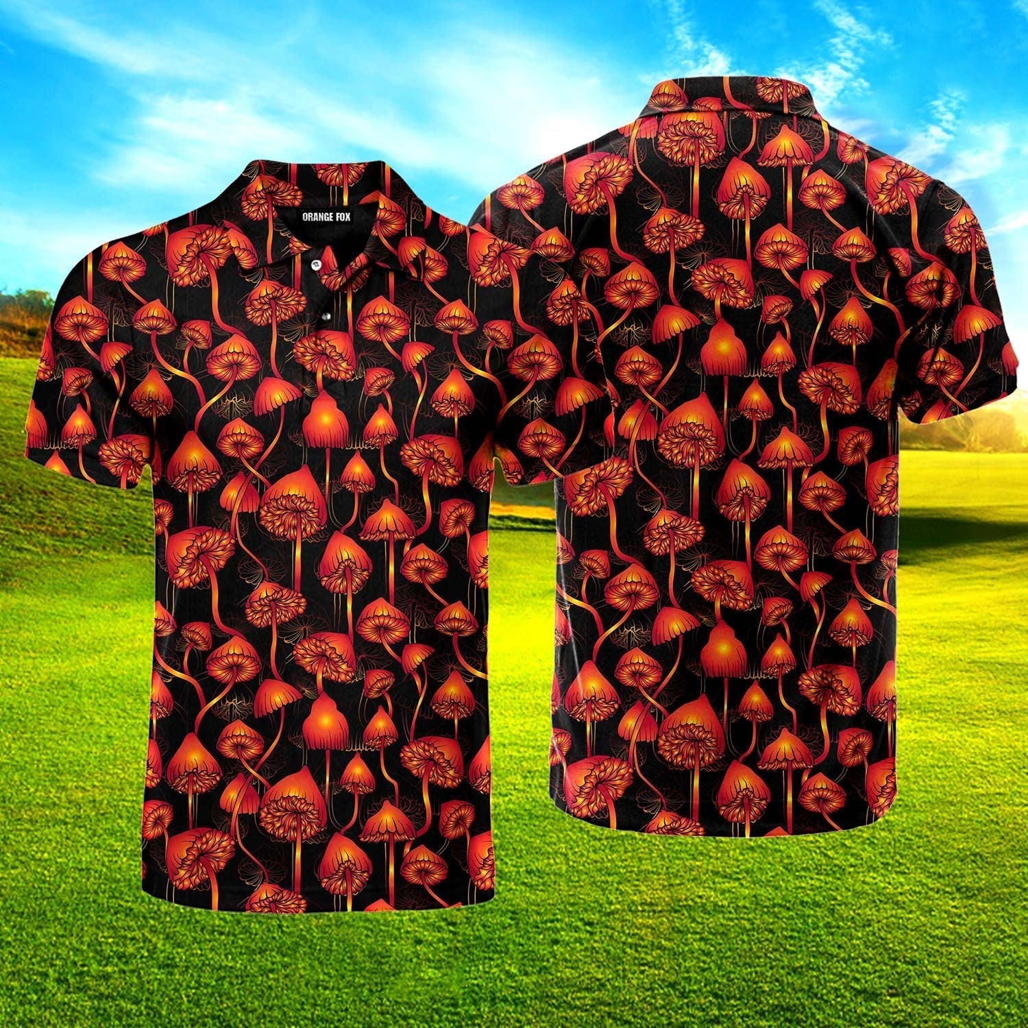 Magic Glowing Mushroom Polo Shirt For Men