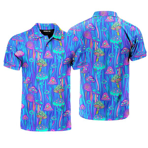 Neon Hippie Mushroom Polo Shirt For Men