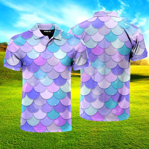 The Little Mermaid Blue Purple Polo Shirt For Men