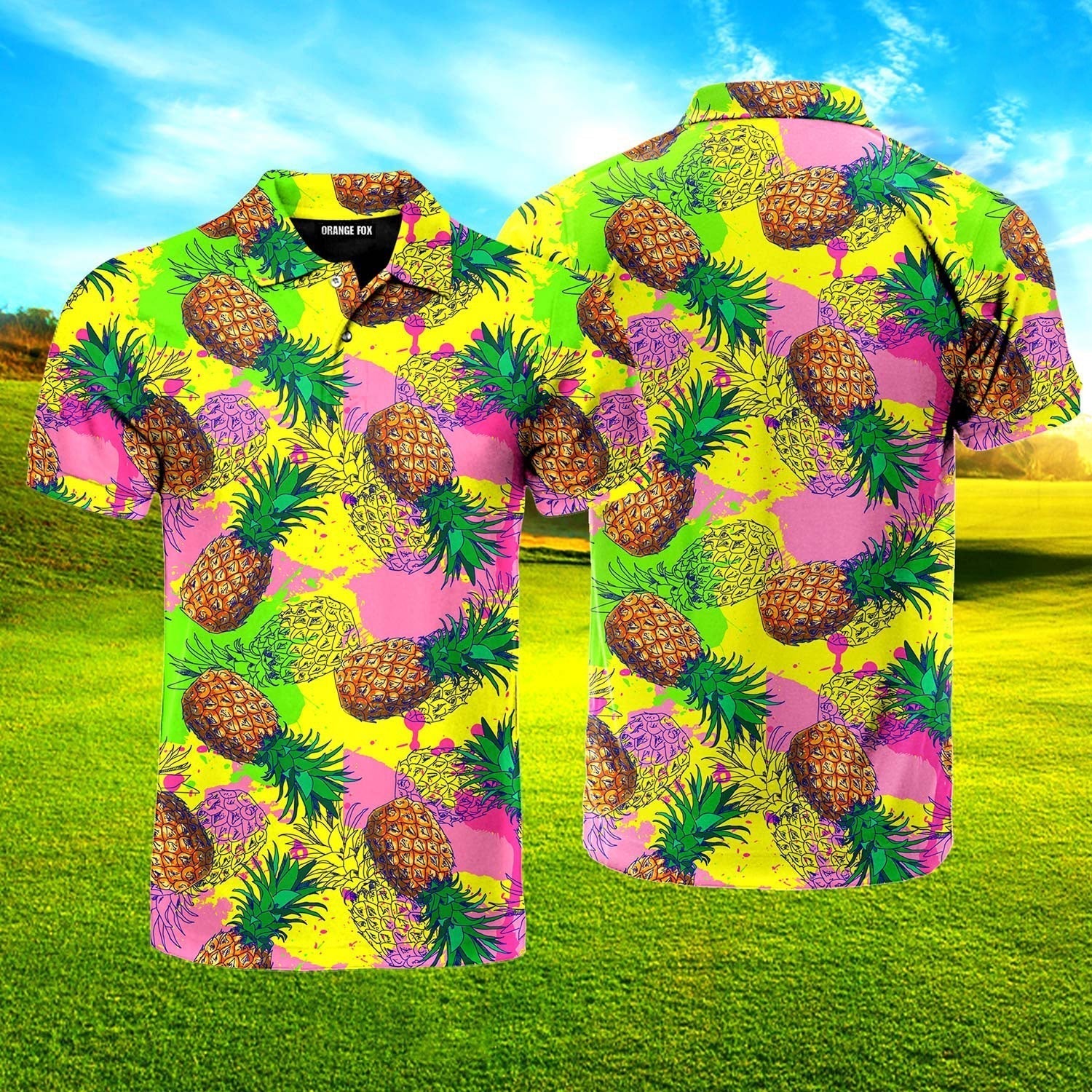 Pineapple Colorful Polo Shirt For Men