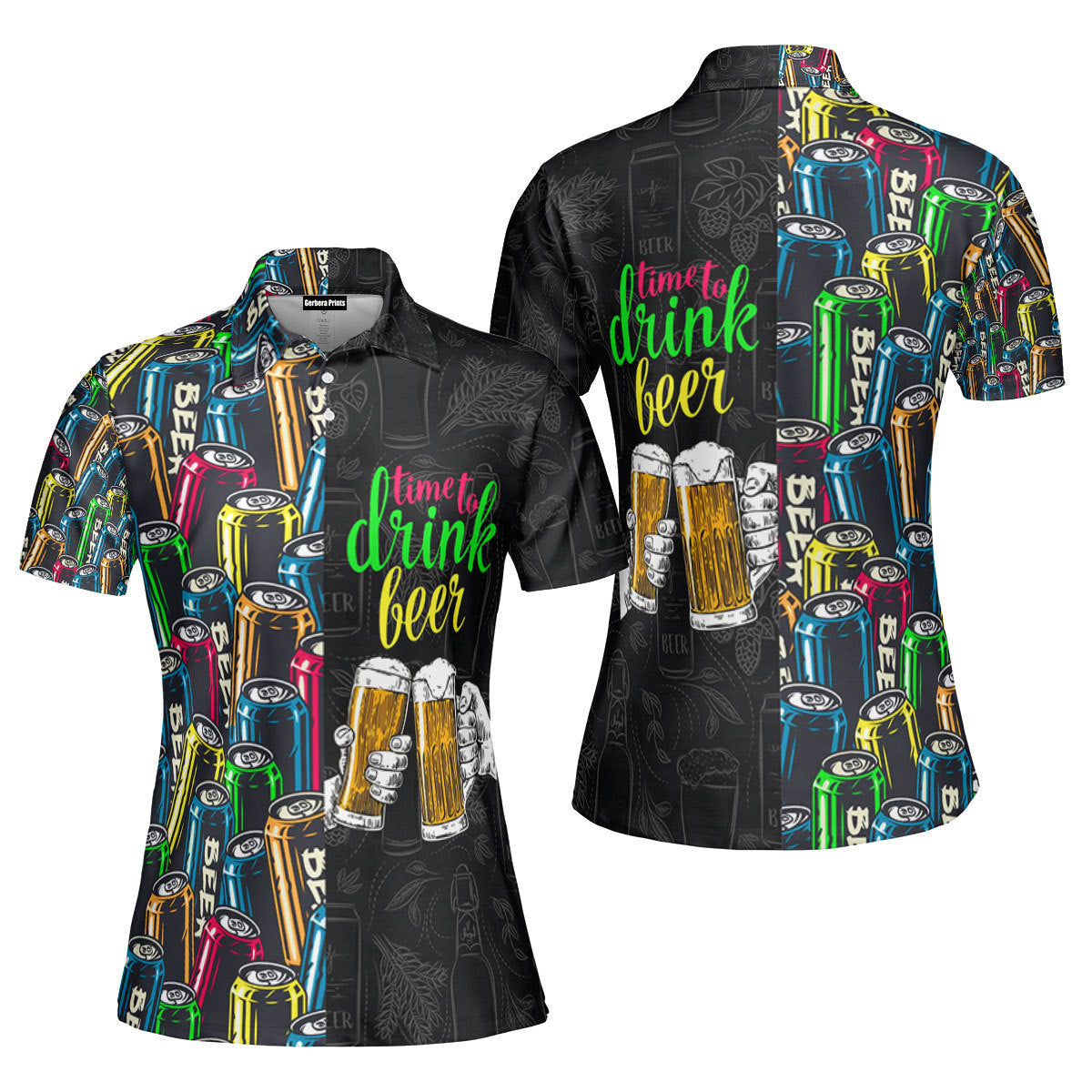 Time To Drink Beer Colorful Oktoberfest Polo Shirt For Women