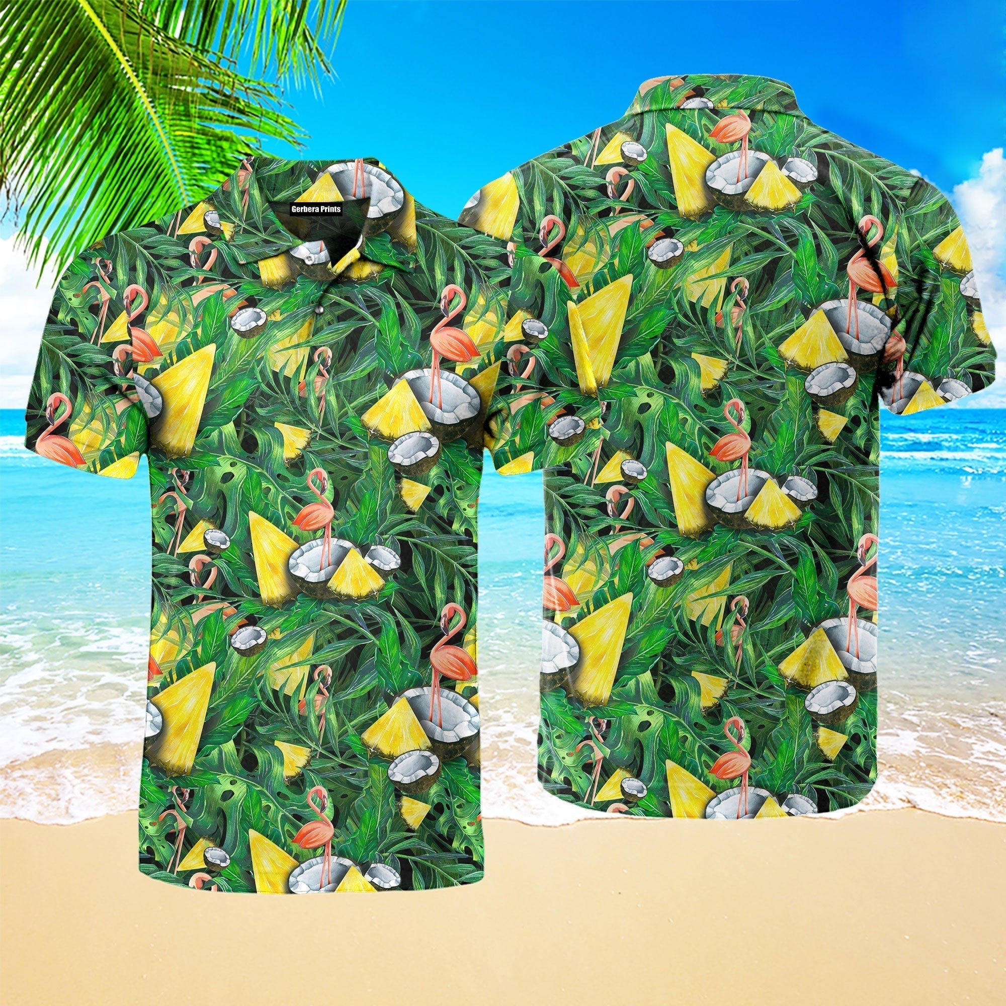 I'm Flocking Retired Flamingo Tropical Polo Shirt For Men