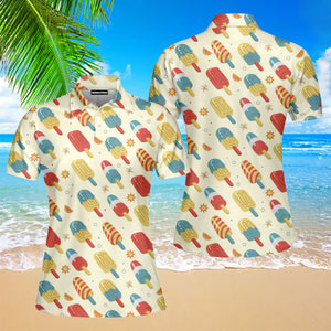 Independence Day 4th Of July Ice Cream Summer Time Polo Shirt For Women