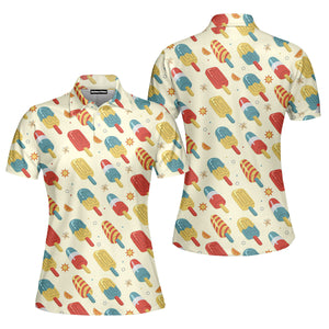 Independence Day 4th Of July Ice Cream Summer Time Polo Shirt For Women