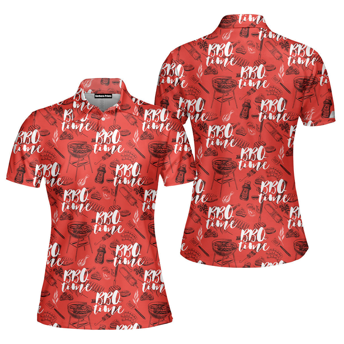 Grill And Barbecue National BBQ Day Red Polo Shirt For Women