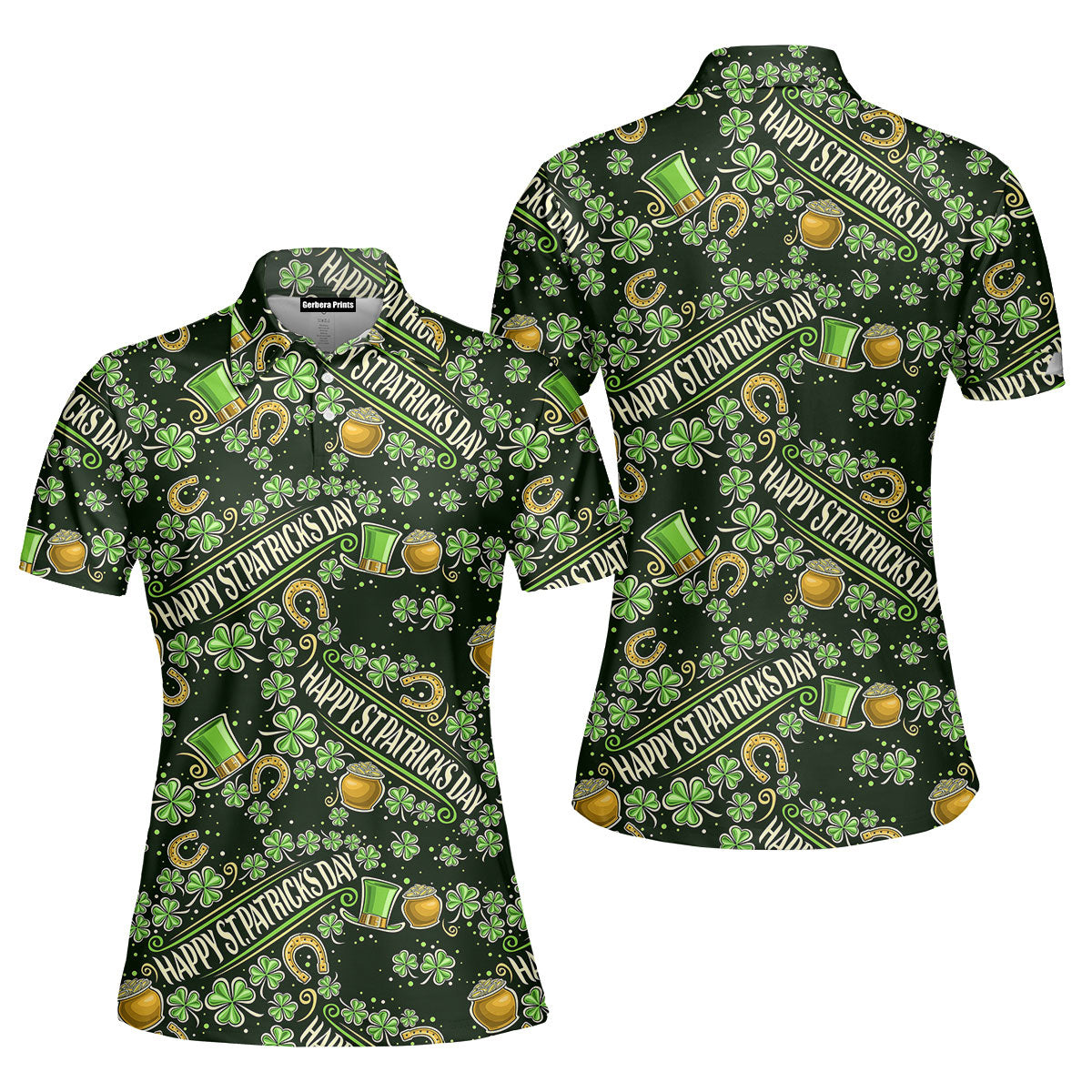 Happy St Patricks Day Lucky Polo Shirt For Women