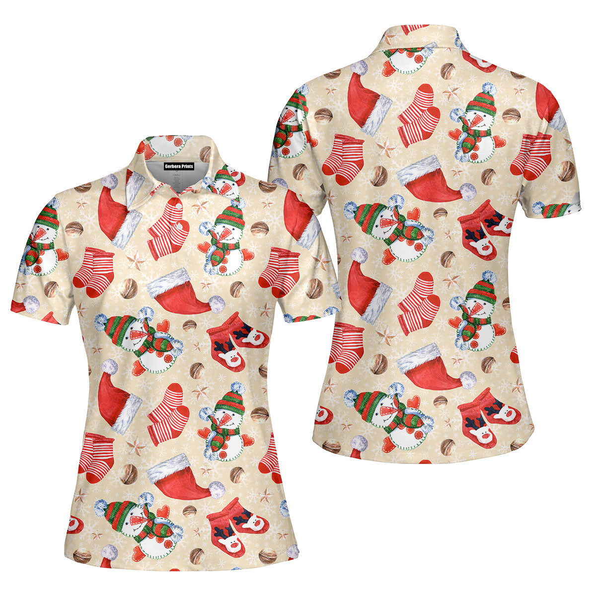 Snowman Christmas Is Coming Polo Shirt For Women