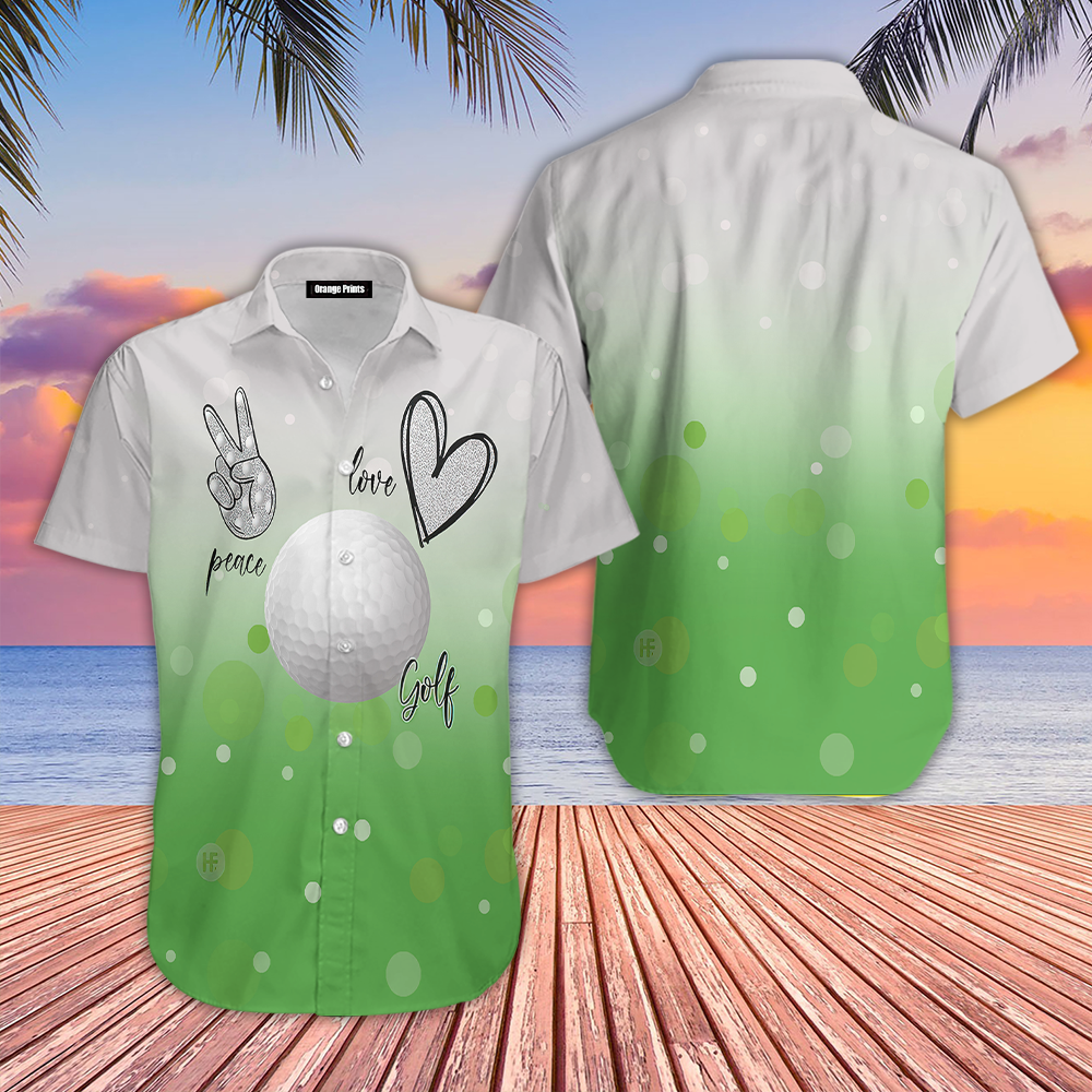 Peace Golf Love Hawaiian Shirt For Men & Women