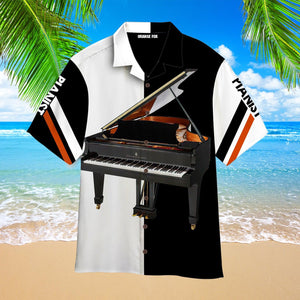 Piano Music Black And White Music Instrument Hawaiian Shirt For Men & Women