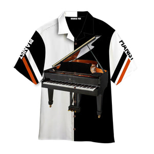 Piano Music Black And White Music Instrument Hawaiian Shirt For Men & Women