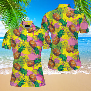 Pineapple Colorful Polo Shirt For Women